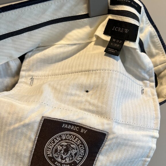 J. Crew Ludlow Navy Wool Glen Plaid Dress Pants (32 X 32) - Picture 6 of 8